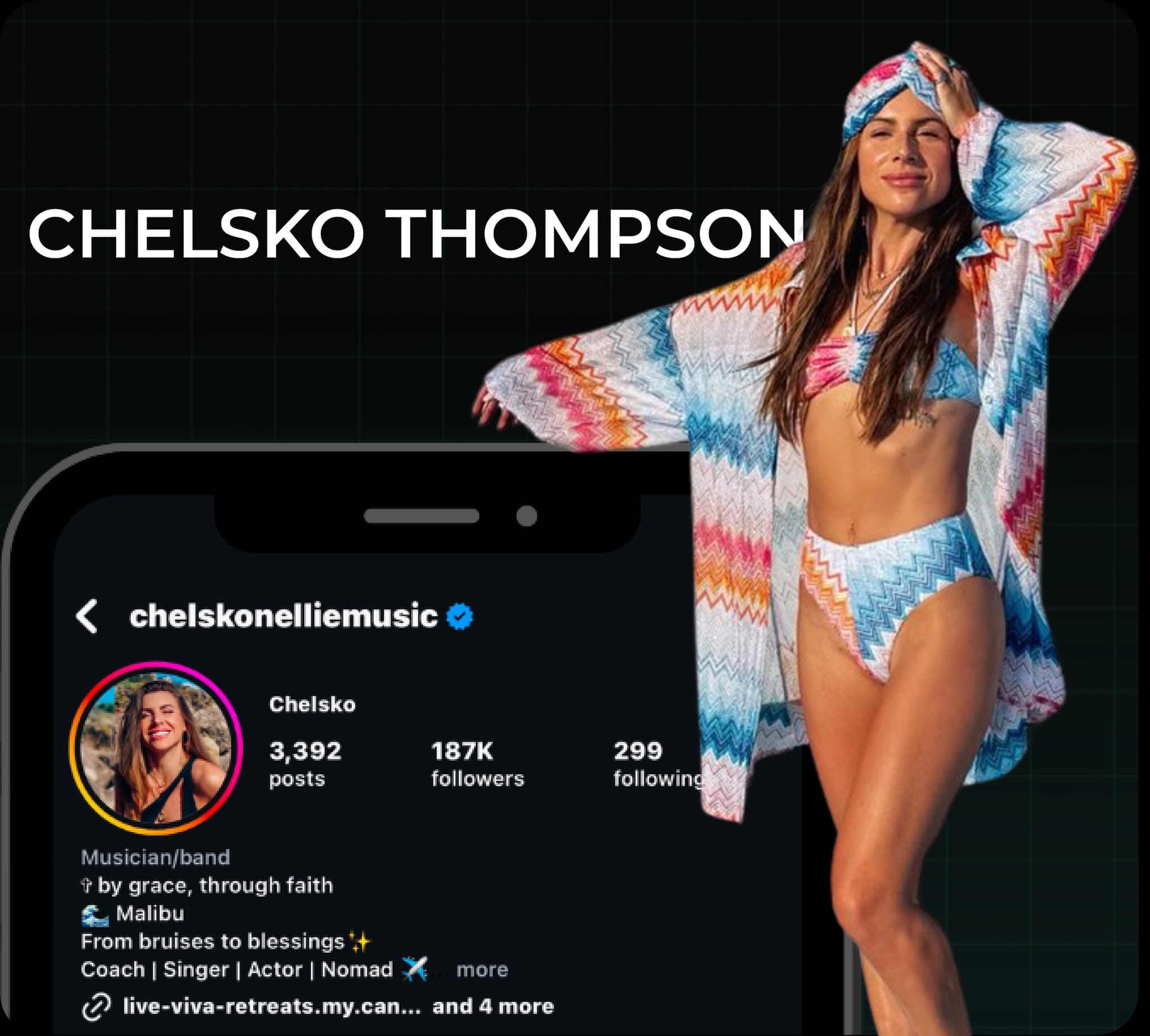 Chelsko Thompson, Instagram profile card for chelskonelliemusic