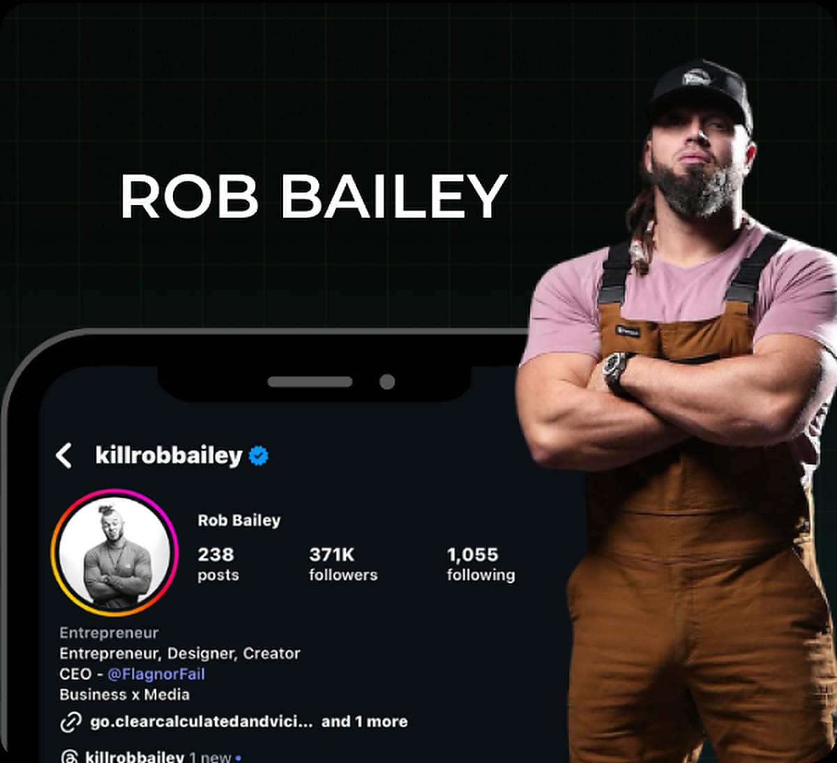 Rob Bailey, Instagram profile card for killrobbailey